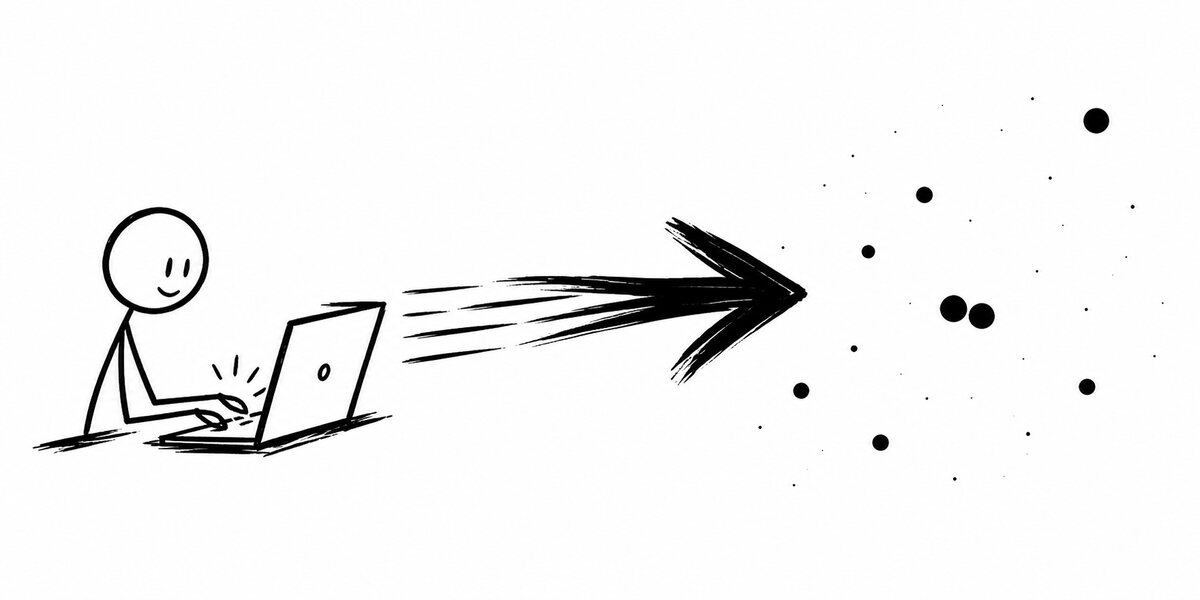 Hand-drawn diagram of text turning into a vector and landing near similar vectors