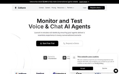 Screenshot of Cekura webpage