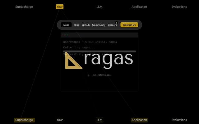 Screenshot of Ragas webpage