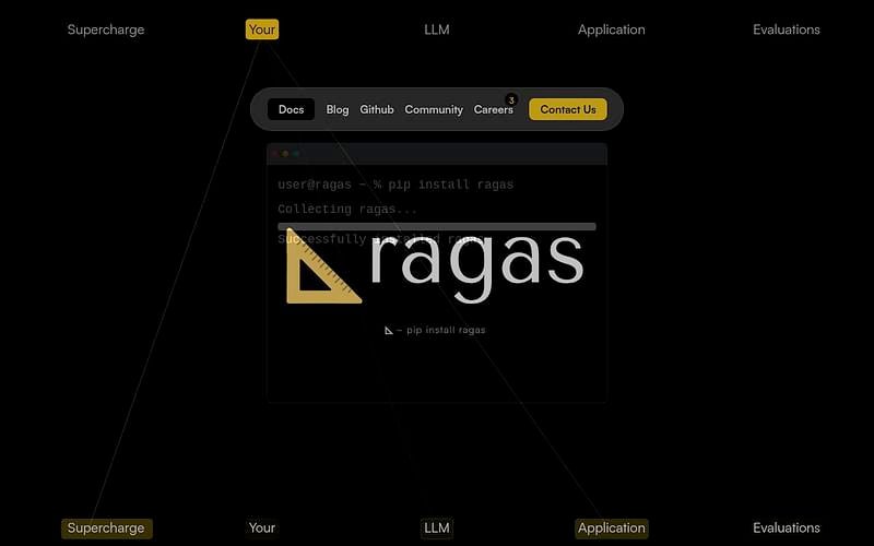 Screenshot of Ragas webpage