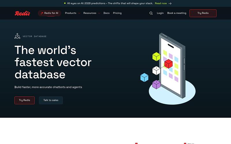 Screenshot of Redis webpage