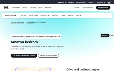 Screenshot of Amazon Bedrock webpage
