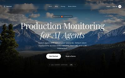 Screenshot of Sentrial webpage