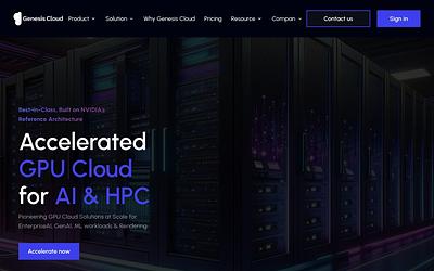 Screenshot of Genesis Cloud webpage