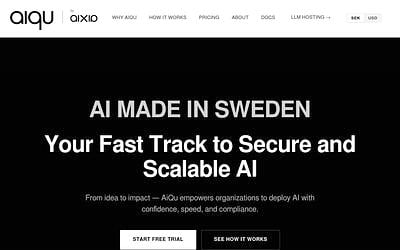 Screenshot of AiQu webpage