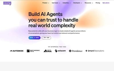 Screenshot of Rasa webpage