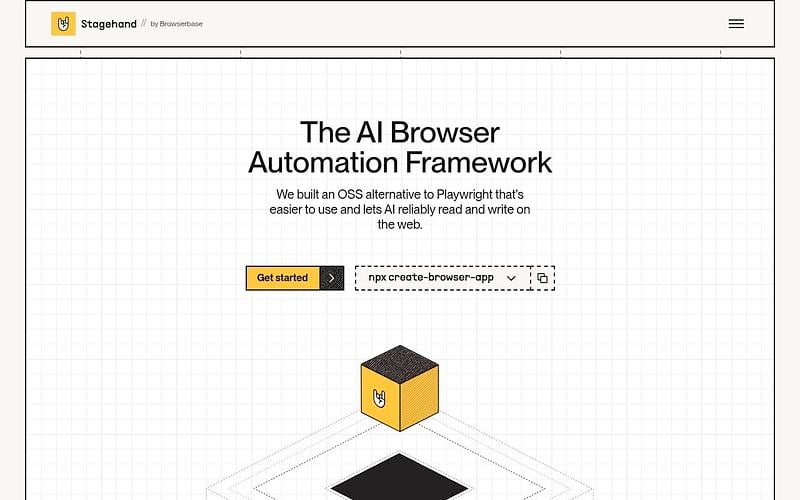 Screenshot of Stagehand webpage