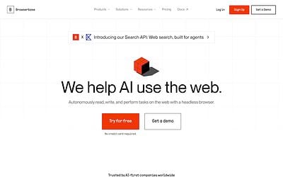 Screenshot of Browserbase webpage