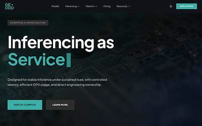 Screenshot of Geodd webpage