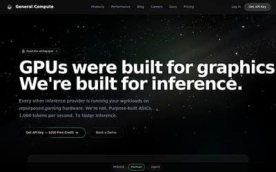 Screenshot of General Compute webpage