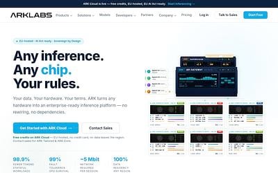 Screenshot of ARK Labs webpage