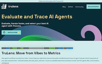Screenshot of TruLens webpage