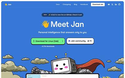 Screenshot of Jan webpage