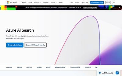 Screenshot of Azure AI Search webpage