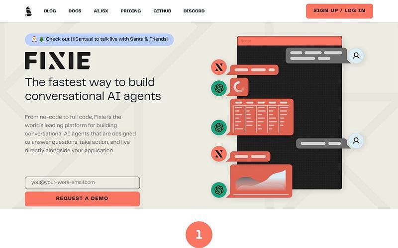 Screenshot of Fixie webpage