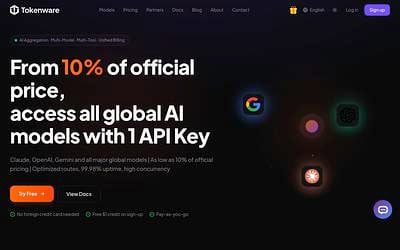 Screenshot of Tokenware webpage