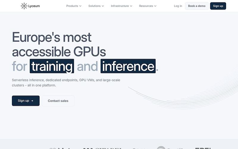 Screenshot of Lyceum webpage
