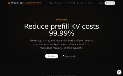 Screenshot of KV Cache Store webpage