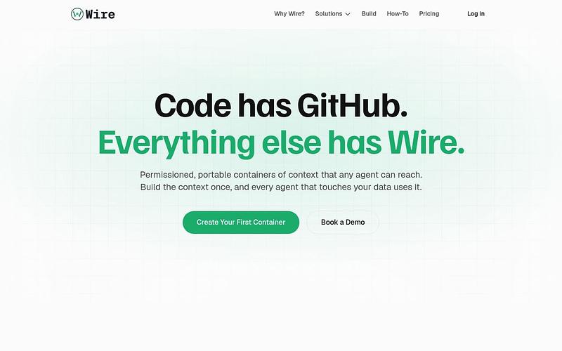 Screenshot of Wire webpage
