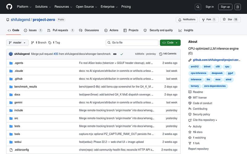 Screenshot of Project Zero webpage