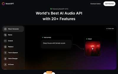 Screenshot of MusicGPT webpage