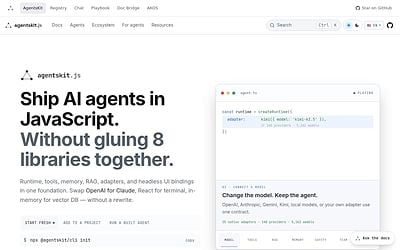 Screenshot of AgentsKit webpage