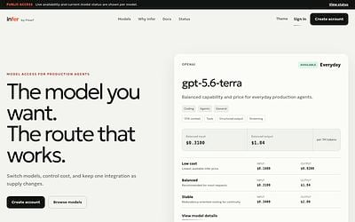 Screenshot of Infer by Flow7 webpage