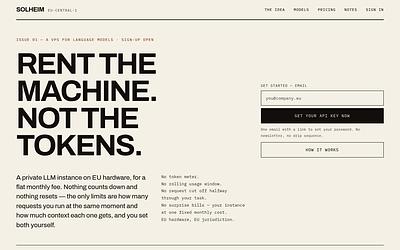 Screenshot of Solheim AI webpage