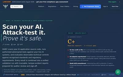 Screenshot of HAIEC webpage