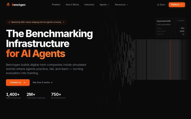 Screenshot of BenchGen webpage