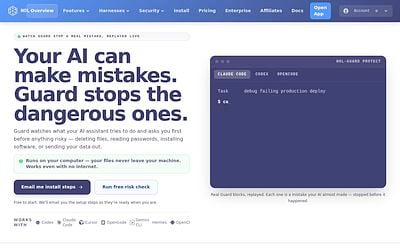 Screenshot of HOL Guard webpage