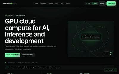 Screenshot of Hostnot GPU webpage