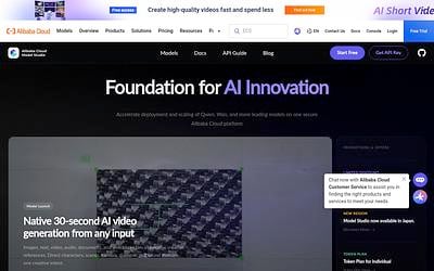 Screenshot of Alibaba Cloud Model Studio webpage