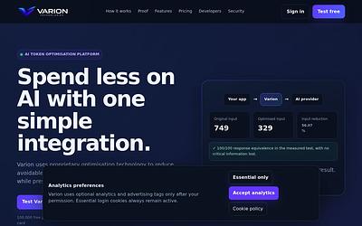 Screenshot of Varion webpage