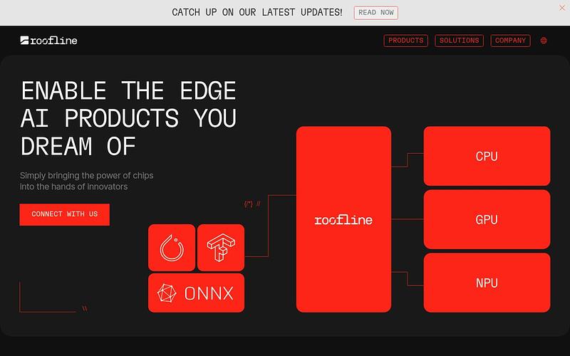 Screenshot of Roofline webpage