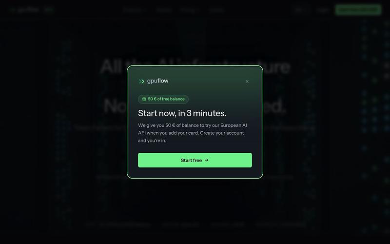 Screenshot of GPU Flow webpage