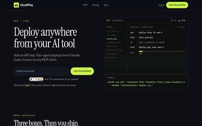 Screenshot of CloudPloy webpage