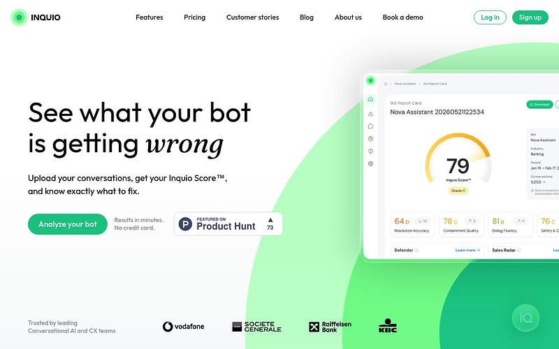 Screenshot of Inquio webpage