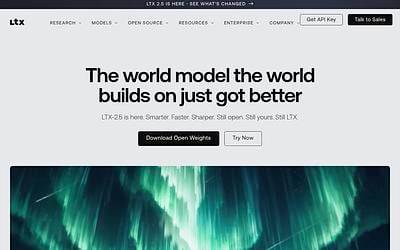 Screenshot of LTX webpage