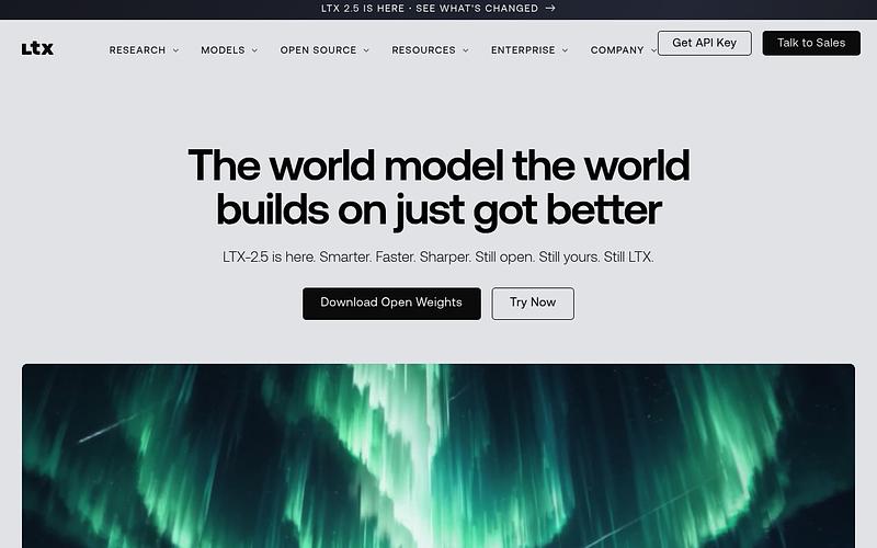 Screenshot of LTX webpage