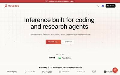 Screenshot of Coral Bricks webpage