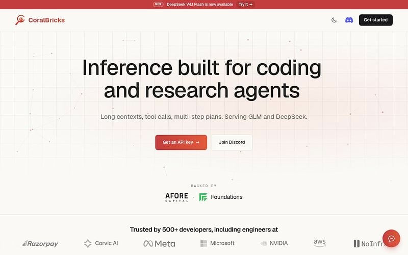 Screenshot of Coral Bricks webpage