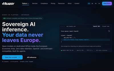 Screenshot of Heabsy webpage