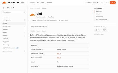 Screenshot of Clef webpage