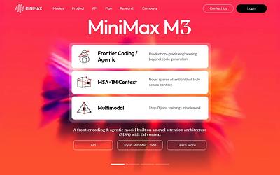 Screenshot of MiniMax webpage