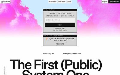 Screenshot of TypeSafe Jev webpage