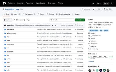 Screenshot of Kev webpage