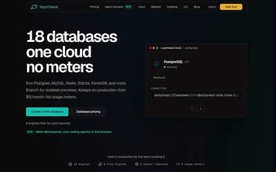 Screenshot of Layerbase webpage