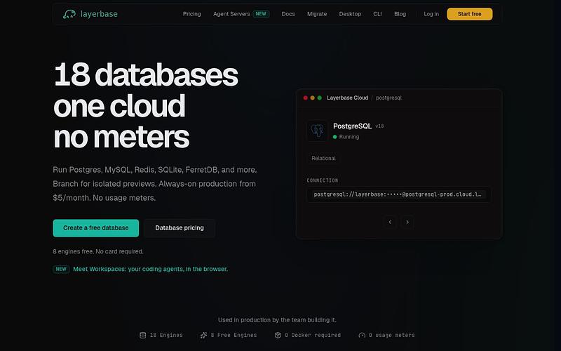 Screenshot of Layerbase webpage