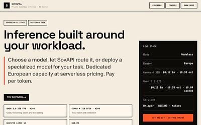Screenshot of SovInfra webpage